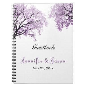 Lila Baum-Pastellnotizbuch - Guestbook Notizblock
