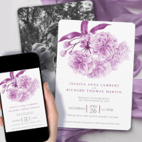 Lila Baumblüte Aquarell Foto Hochzeit