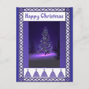 Lila Bäume Feiertagspostkarte