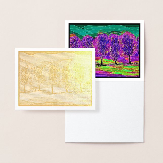 Lila Bäume von Mark Edward Westerfield Gold Foil Folienkarte (Anzeige)