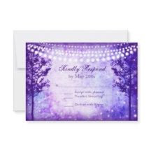 Lila Baumsaitenlichter Hochzeitskarten