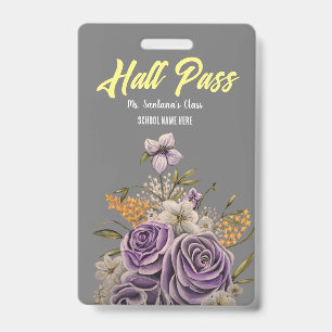 Lila Beauty Hall Pass Abzeichen Ausweis