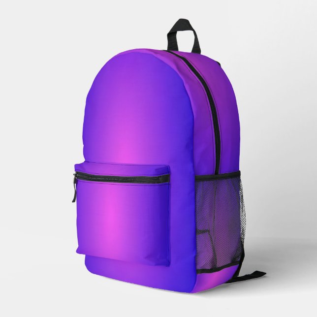 Lila Bedruckter Rucksack (Rückseitige Ecke Rechts)