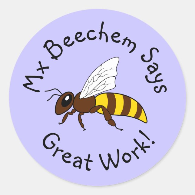 Lila Bee Great Work Stickers (Vorderseite)