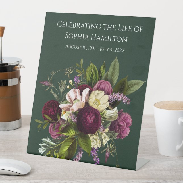 Lila Beerdigung der Grünblütenmesse Sockelschild (In Situ)