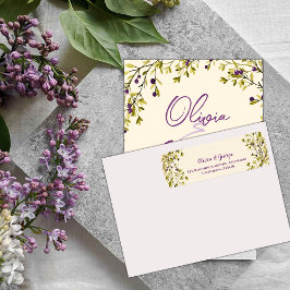 Lila-Beeren-Grün-Hochzeit-Rücksende-Adressetikett