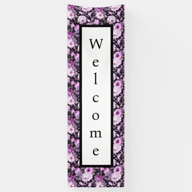 Lila Begrüßungsbanner Banner (Vertikal)