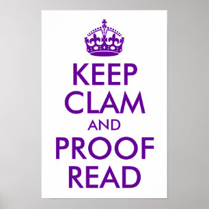 Lila Behalt Clam und Proof Read Poster