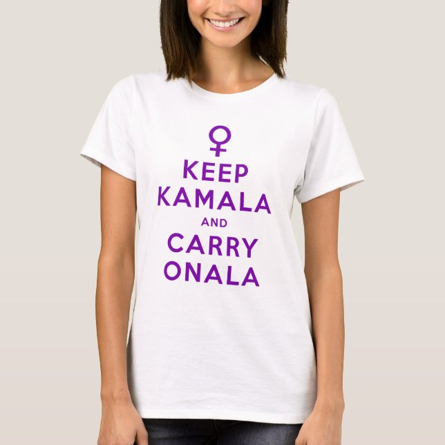 Lila Behalten Kamala und Carry Onala T-Shirt (Vorderseite)