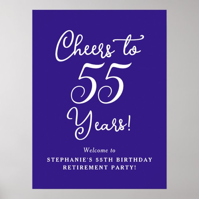 Lila Beifall für 55 Jahre Party-Signatur für das R Poster (Vorne)