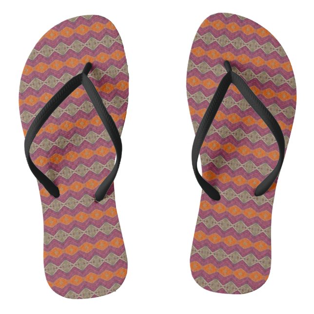 Lila-beige geometrische Gestaltung Flip Flops (Fußbett)