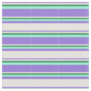 Lila, Beige, Sea Green und Aquamarine Muster Stoff
