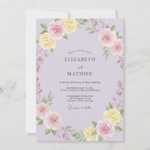 Lila bemalte Hochzeit Einladung