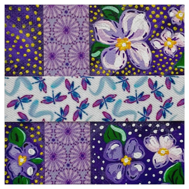 Lila Bergblumenstoff Stoff (Muster)