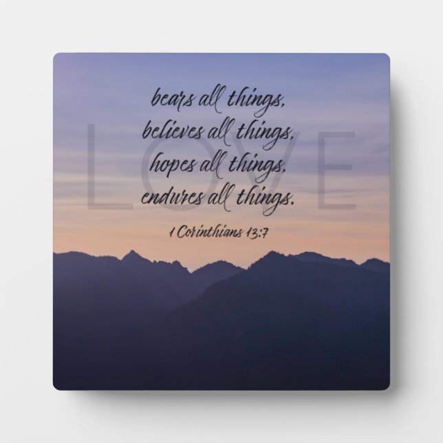 Lila Berge Christliche Wohngestaltung Plaque Fotoplatte (Vorderseite)