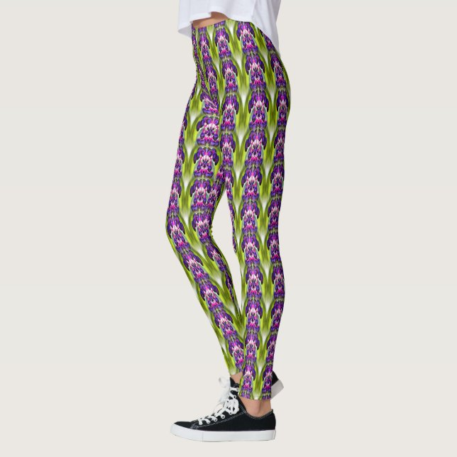 Lila Berries Naturkunstmuster Leggings (Links)