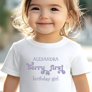Lila Berry First Fairy Erster Geburtstag Kleinkind T-shirt