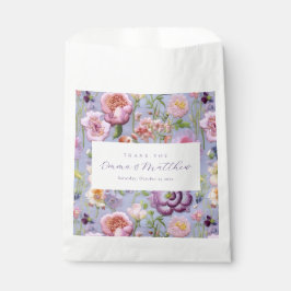 Lila bestickte Blumenhochzeit Geschenktütchen