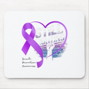 Lila Bewusstsein für die Suizidprävention Mousepad