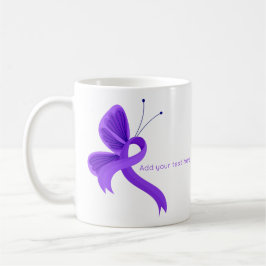 Lila Bewusstsein Ribbon Butterfly Kaffee Tasse