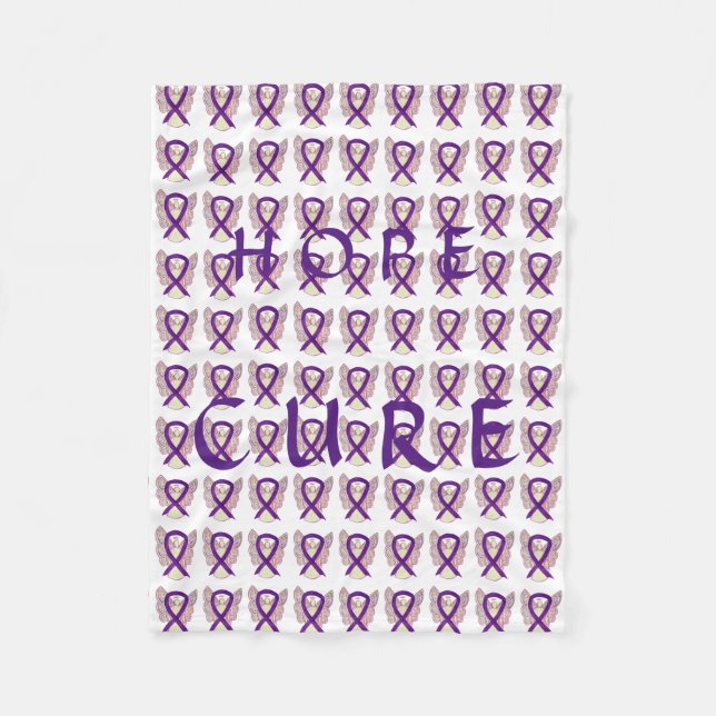 Lila Bewusstsein Ribbon Hope Cure Angel Blanket Fleecedecke (Vorderseite)