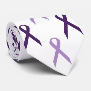 Lila Bewusstsein Ribbons Muster Alzheimer Krawatte