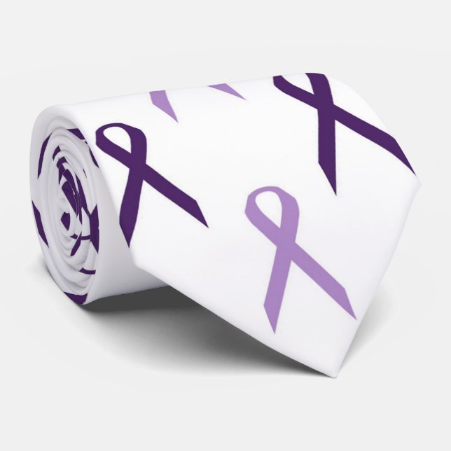 Lila Bewusstsein Ribbons Muster Alzheimer Krawatte (Gerollt)