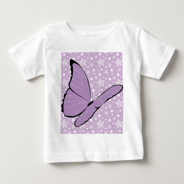 Lila Bewusstseins-Schmetterling Baby T-shirt (Vorderseite)