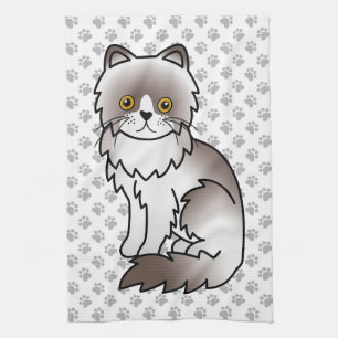 Lila Bi-Color Perser Süße Cartoon-Katze Geschirrtuch