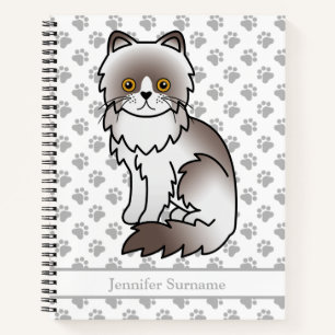 Lila Bi-Color Perser Süße Katze & Benutzerdefinier Notizbuch