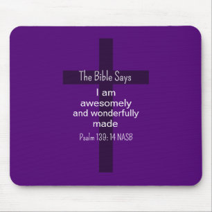 Lila Bibel-Zustimmung Ermutigung Christlich Mousepad