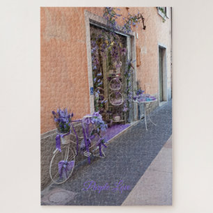 Lila Bicycle Souvenir Shop Custom Text schwierig Puzzle