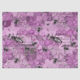 Lila Bienenreihen - Design 11 Seidenpapier