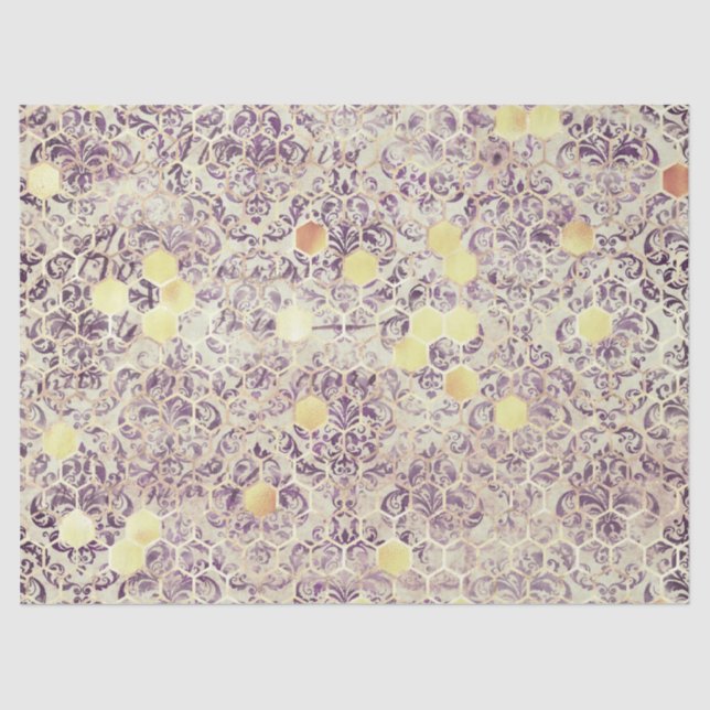 Lila Bienenreihen - Design 15 Seidenpapier (Vorderseite)