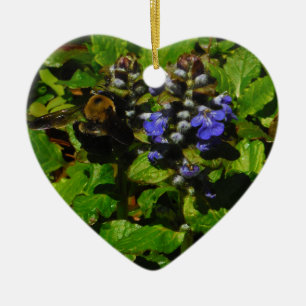 Lila Bienenvölker und Hummel Keramik Ornament