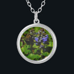 Lila Bienenvölker und Hummel Versilberte Kette<br><div class="desc">Lila Bee Balm Blume Blossom und gelb-schwarz Hummeln Foto von Sandy Closs am Arrowhad See lila genommen,  "Bienenbalsam",  Blume,  Blume,  Blumen,  Frühling,  Kirsche,  Kirschen,  Garten,  Hochzeit,  Hochzeiten, </div>