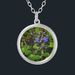 Lila Bienenvölker und Hummel Versilberte Kette<br><div class="desc">Lila Bee Balm Blume Blossom und gelb-schwarz Hummeln Foto von Sandy Closs am Arrowhad See lila genommen,  "Bienenbalsam",  Blume,  Blume,  Blumen,  Frühling,  Kirsche,  Kirschen,  Garten,  Hochzeit,  Hochzeiten, </div>