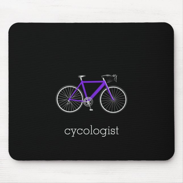lila Bike-Zykologe Mousepad (Vorne)