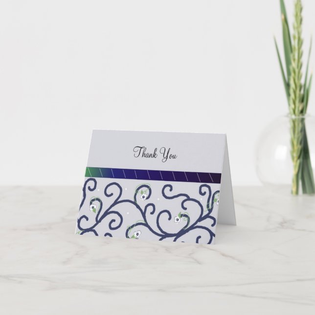 Lila Bildlauf Vielen Dank Dankeskarte (Vorderseite)