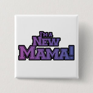 Lila bin ich ein New Mama Tshirts und Geschenke Button