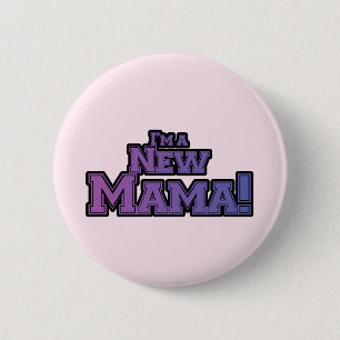 Lila bin ich ein New Mama Tshirts und Geschenke Button