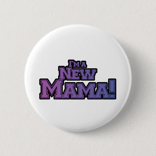 Lila bin ich ein New Mama Tshirts und Geschenke Button