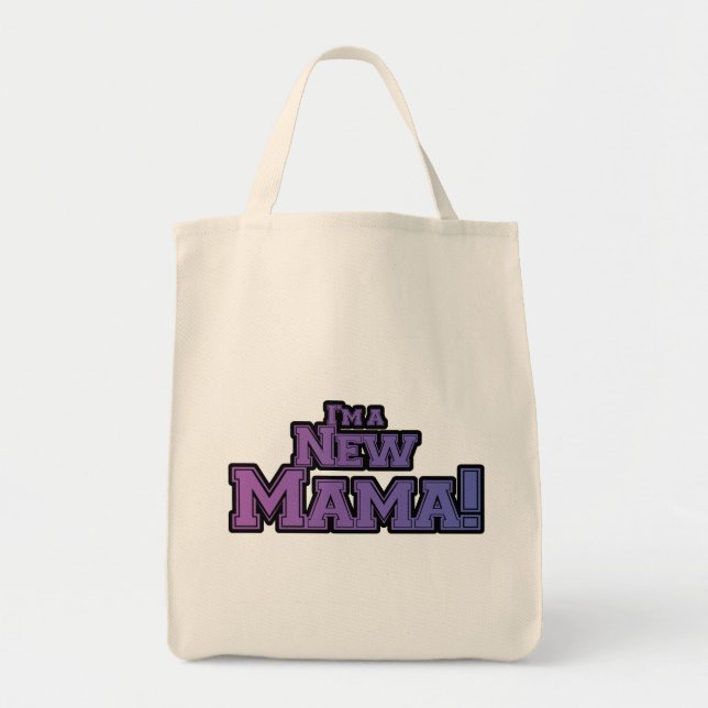 Lila bin ich ein New Mama Tshirts und Geschenke Tragetasche (Vorne)
