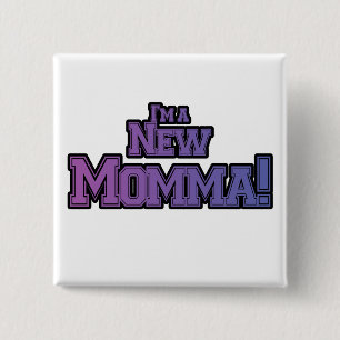 Lila bin ich ein New Momma Tshirts und Geschenke Button