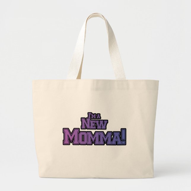 Lila bin ich ein New Momma Tshirts und Geschenke Jumbo Stoffbeutel (Vorne)