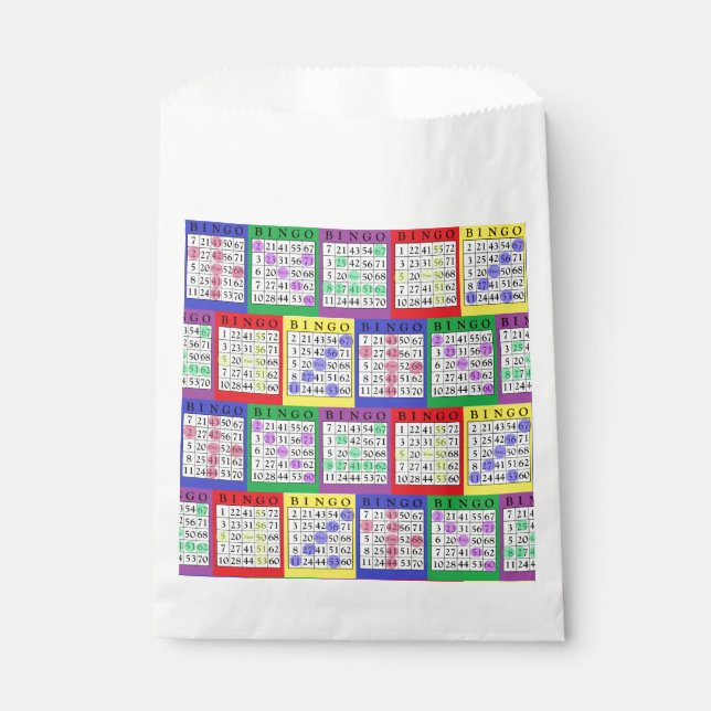 Lila BINGO Card Gastgeschenk Bag Geschenktütchen (Vorderseite)