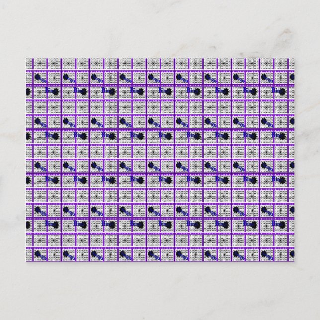 Lila Bingokarte Postkarte (Vorderseite)