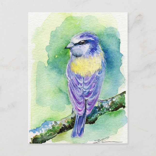 Lila Bird Postkarte (Vorderseite)