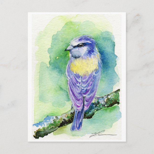 Lila Bird Postkarte (Vorderseite)