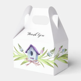 Lila Birdhouse Lavender Stems Babydusche Geschenkschachtel